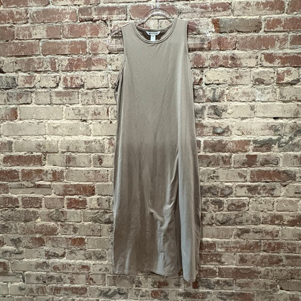 Athleta Essential Midi Dress Brown Tan‎ Sleeveless Small - Picture 2 of 5